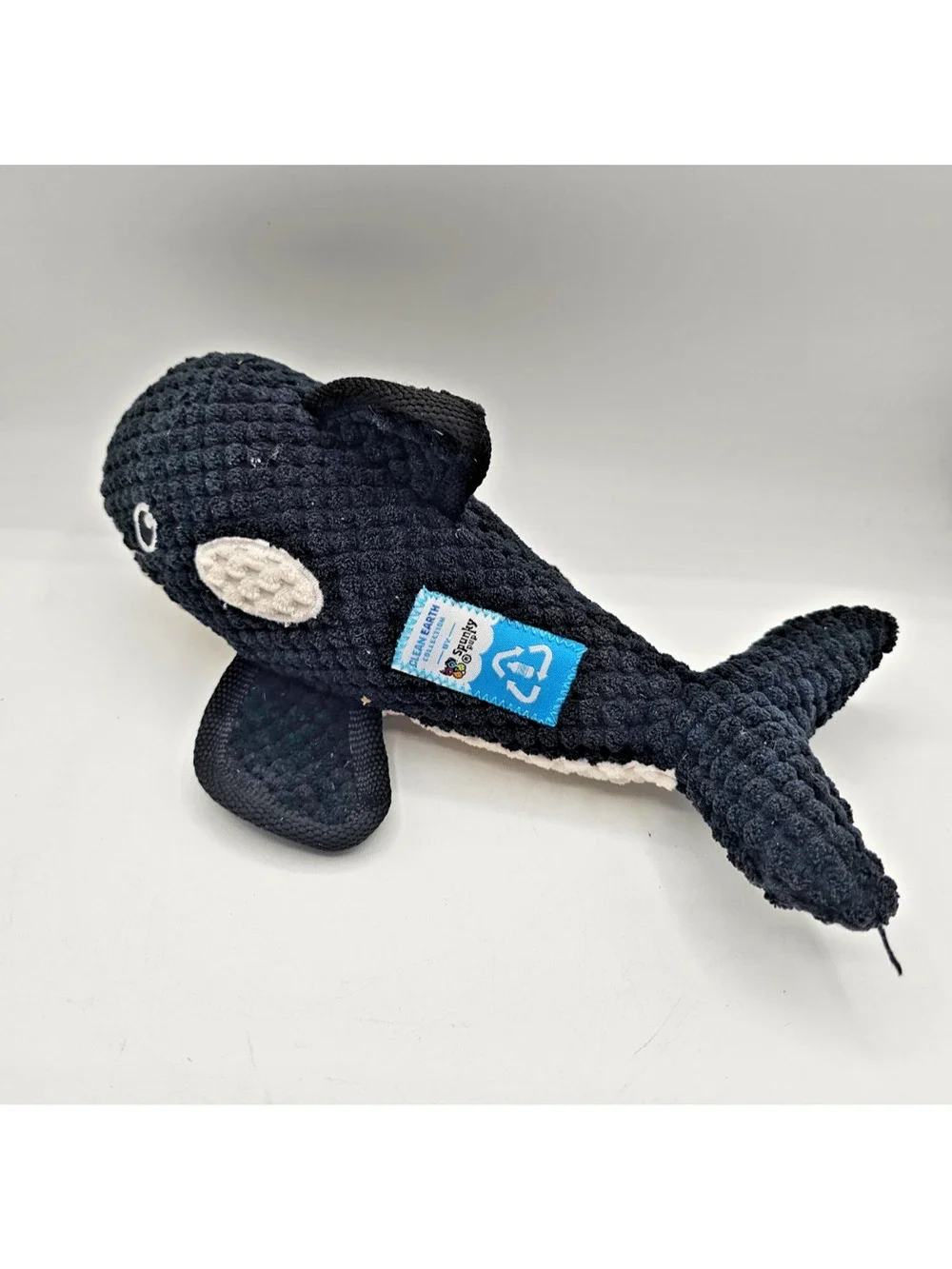 Spunky Pup Clean Earth recycled plush dog toy Orca Killer Whale